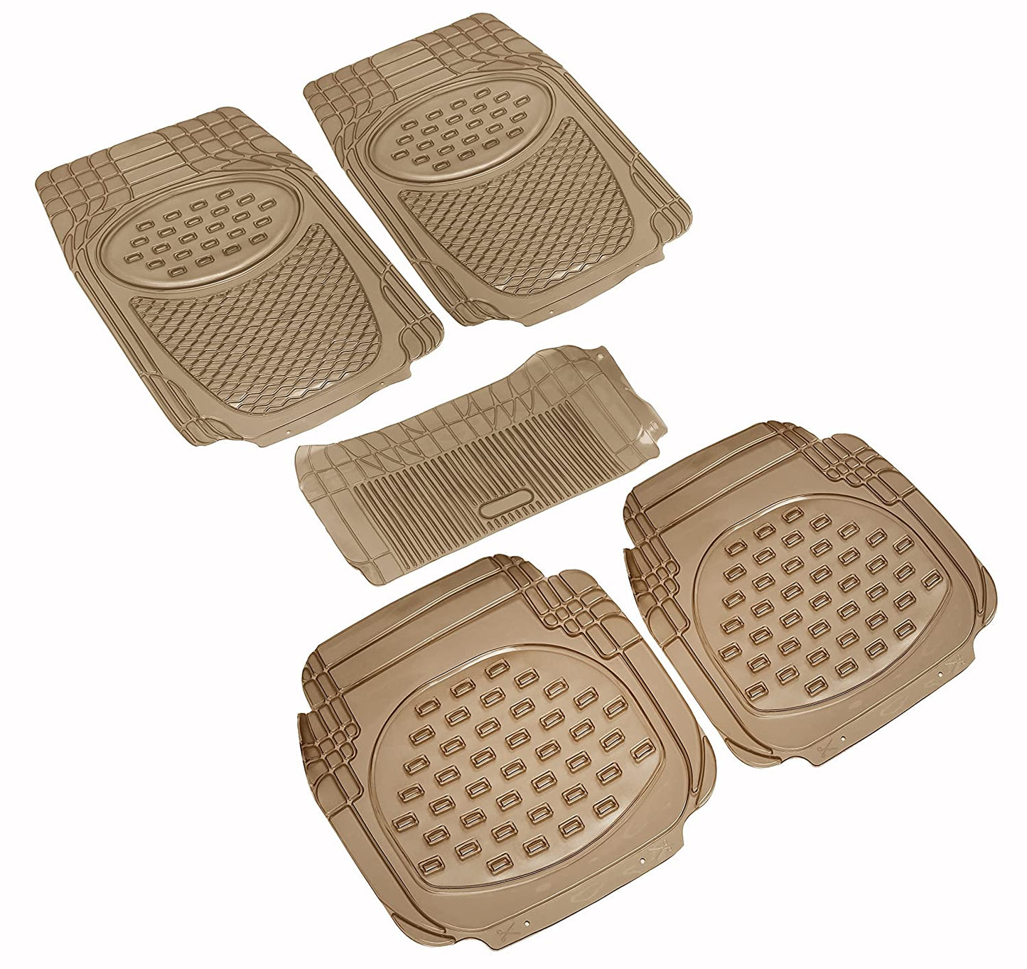 6604 Anty-Skid Rubber Universal Car Floor Mats -Set of 5