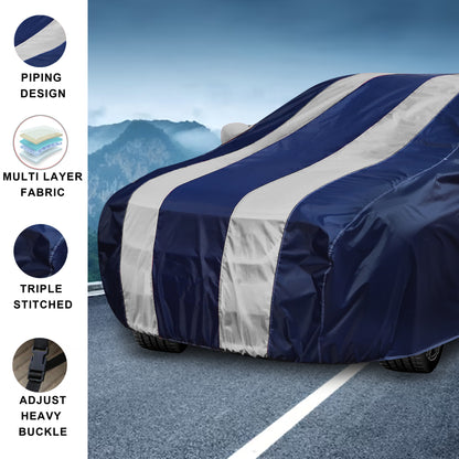 Taffeta Car Cover - Water Resistant Navy Silver