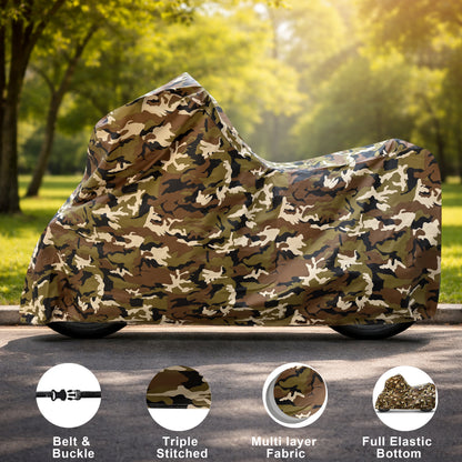 Waterproof Blue Bike & Scooty Cover Army print (Gold Max Series)