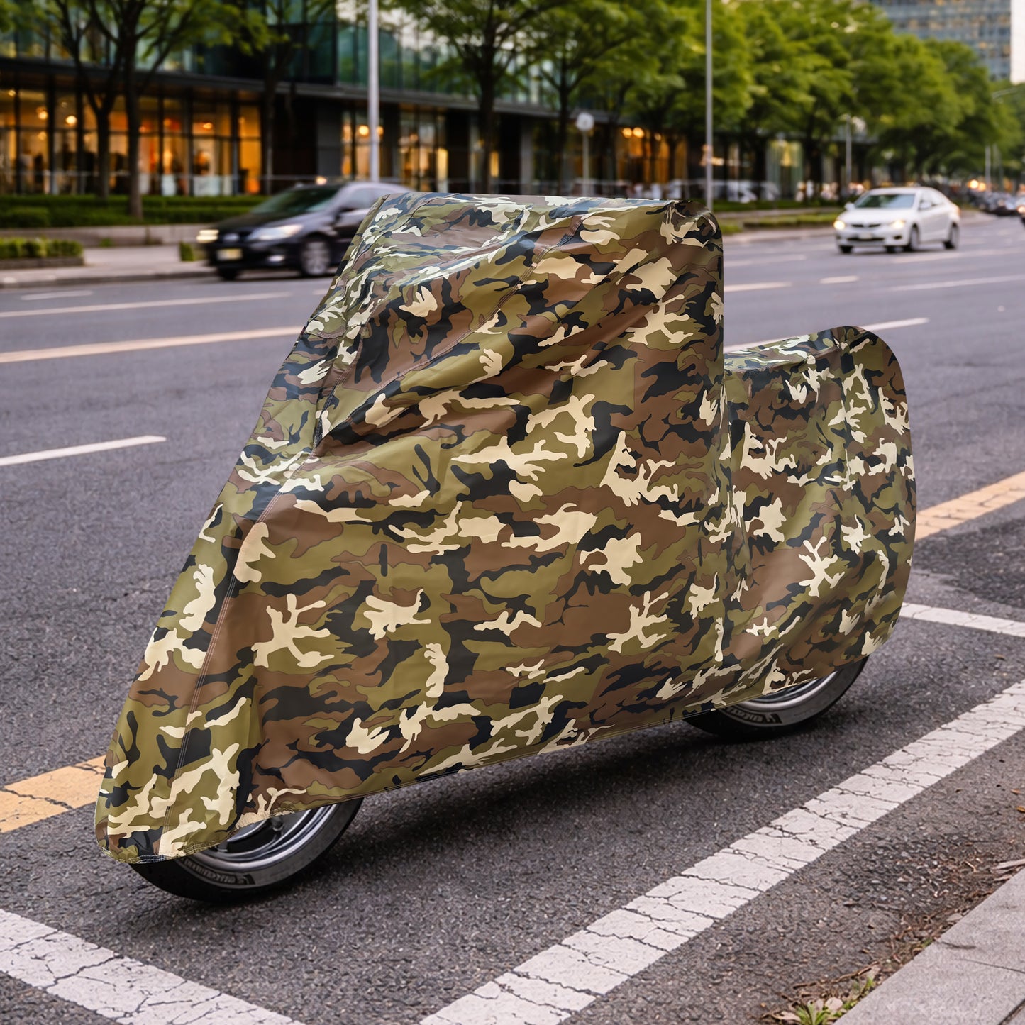 Waterproof Blue Bike & Scooty Cover Army print (Gold Max Series)