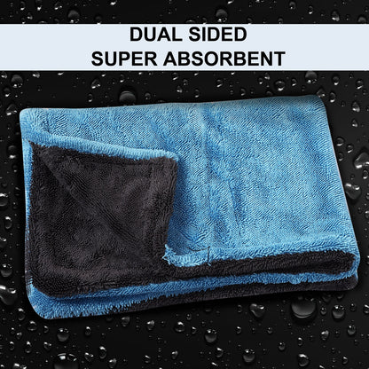 Auto Hub Heavy Microfiber Cloth for Car Cleaning and Detailing, Double Sided, Extra Thick Plush Microfiber Towel Lint-Free, 1200 GSM