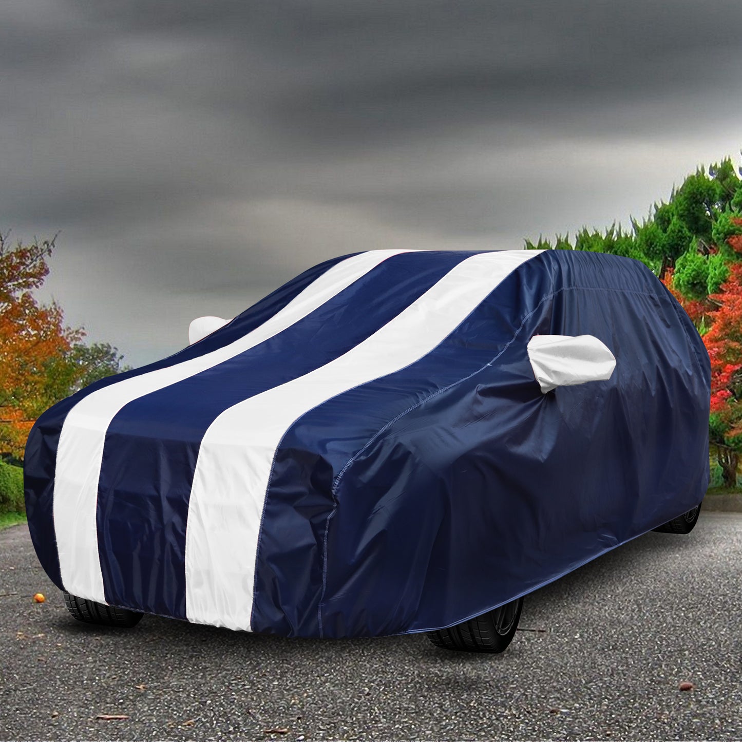 Taffeta Car Cover - Water Resistant Navy White