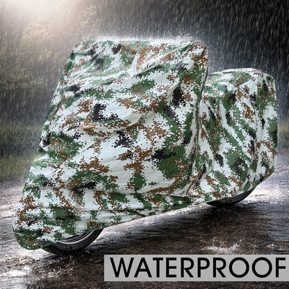 Waterproof Blue Bike & Scooty Cover Army print (Gold Max Series)