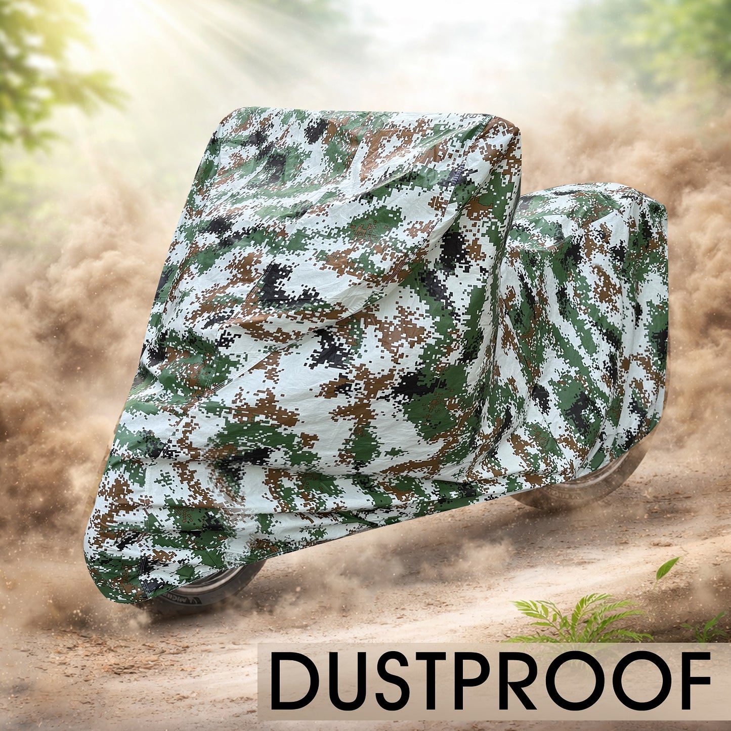 Waterproof Blue Bike & Scooty Cover Army print (Gold Max Series)