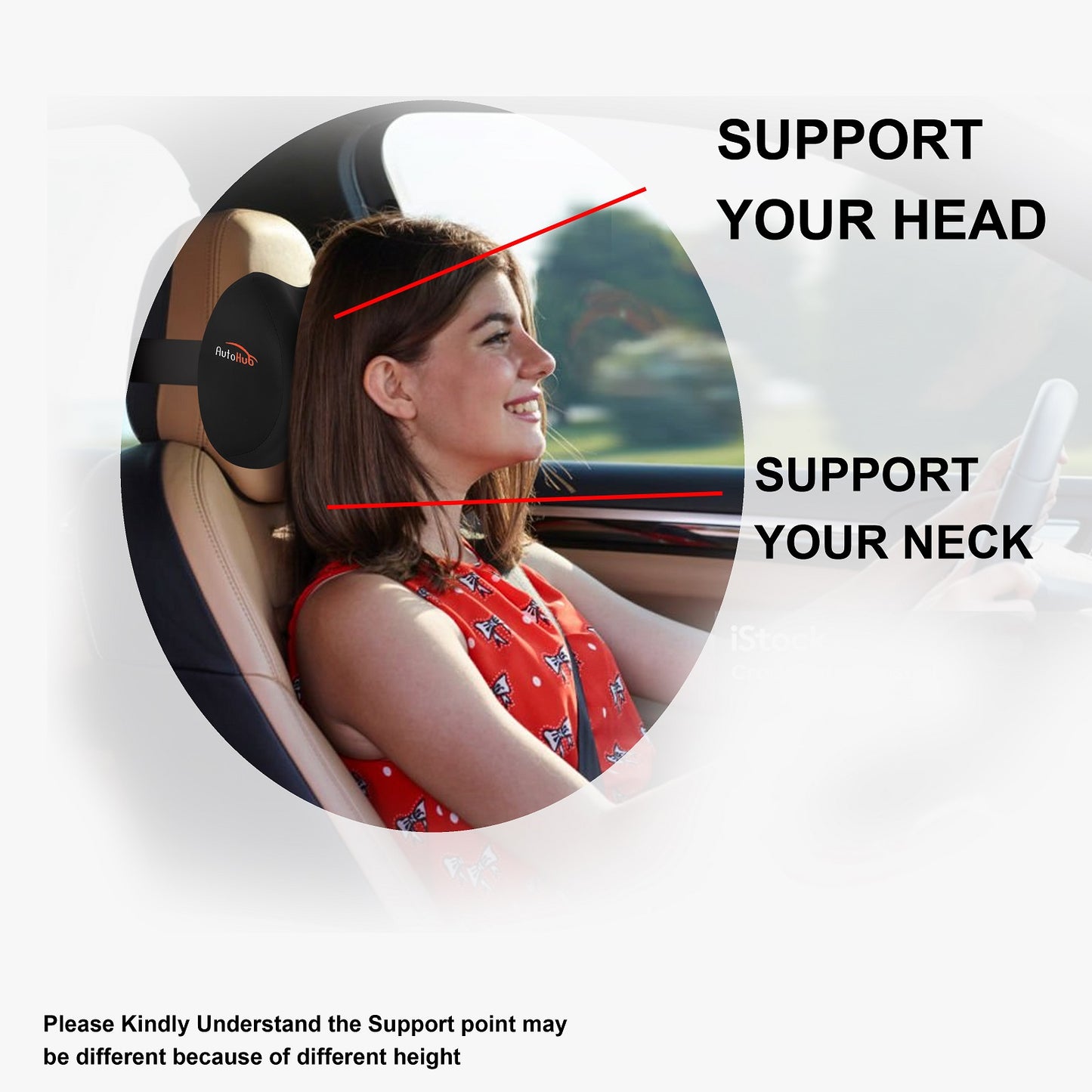 Car Neck Rest Pillow, Memory Foam, Car Seat Head Rest, Ultra Soft Car Cushion