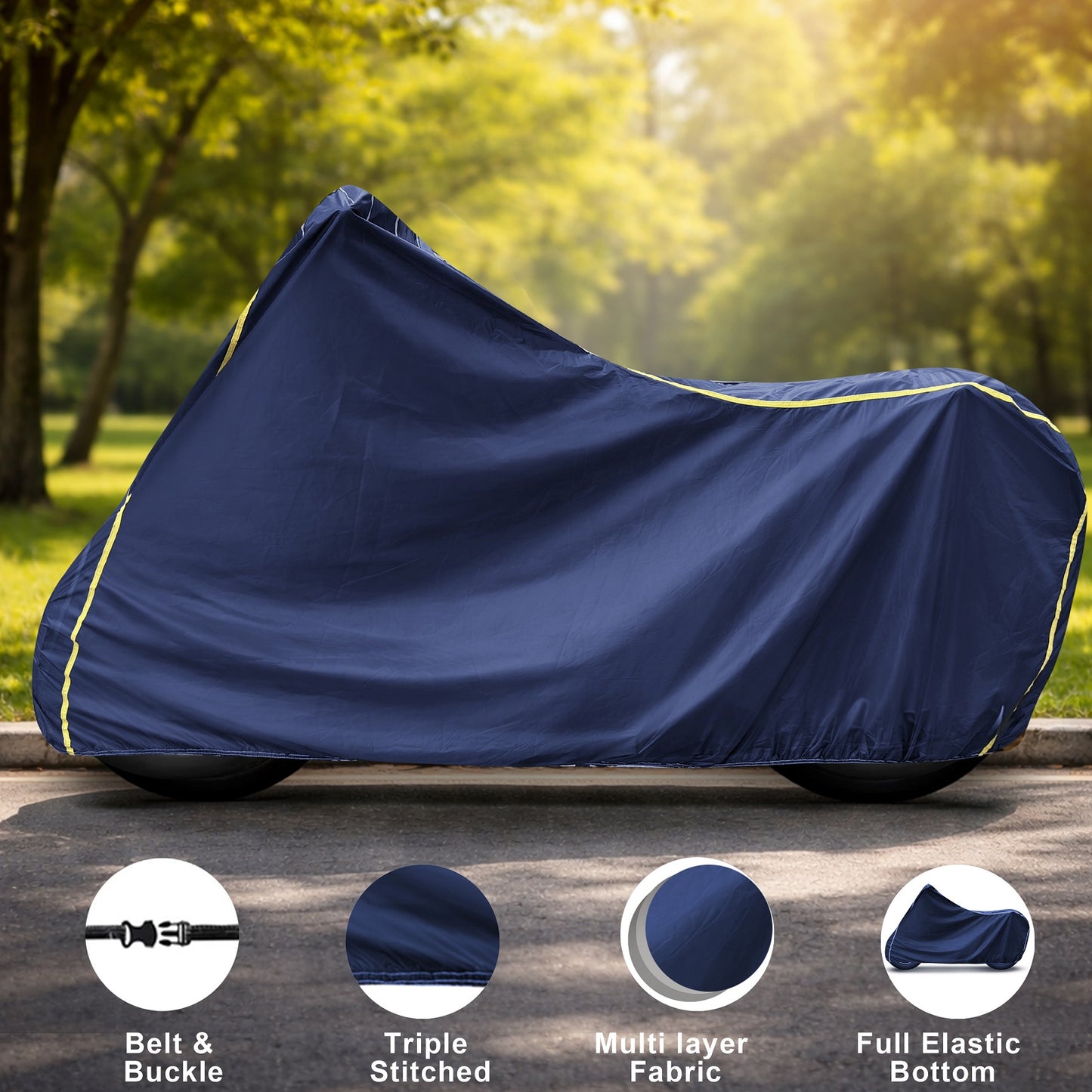 Waterproof Blue Bike & Scooty Cover (Gold Max Series)
