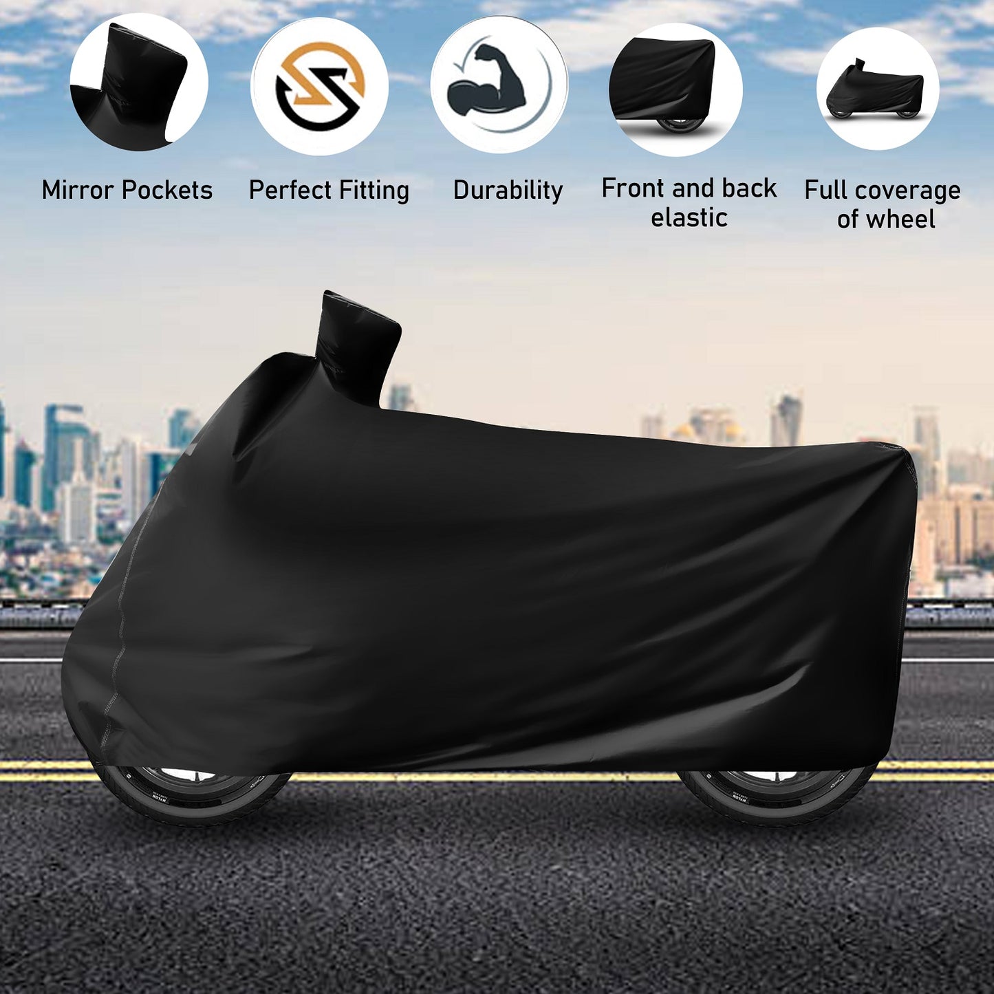 Waterproof Black Bike & Scooty Cover