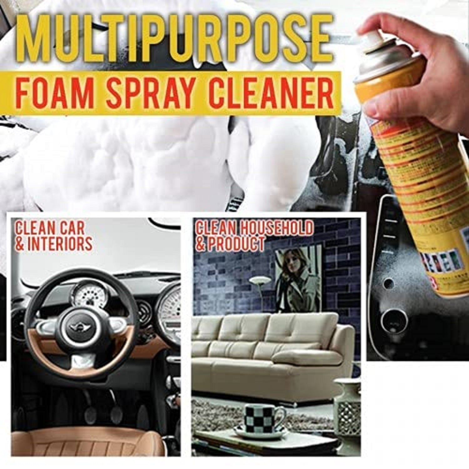 Donubiiu 5 Seconds Car Stain Remover, Foam Cleaner for Car, Car Stain  Remover Interior, Spray Foam Cleaner, Spray Foam Car Seat Upholstery  Strong,Car Interior Restoration (1PCS,100ML) : : Automotive