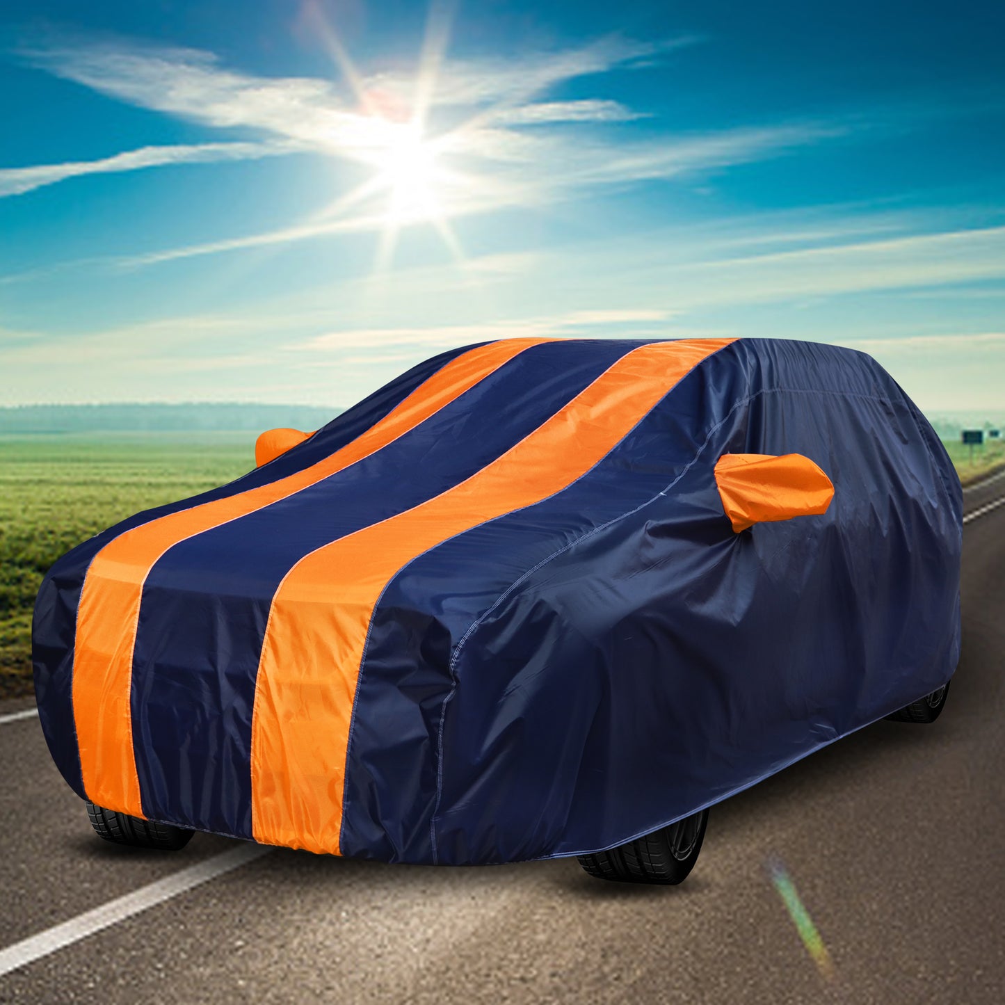 Taffeta Car Cover - Water-Resistant Navy Orange