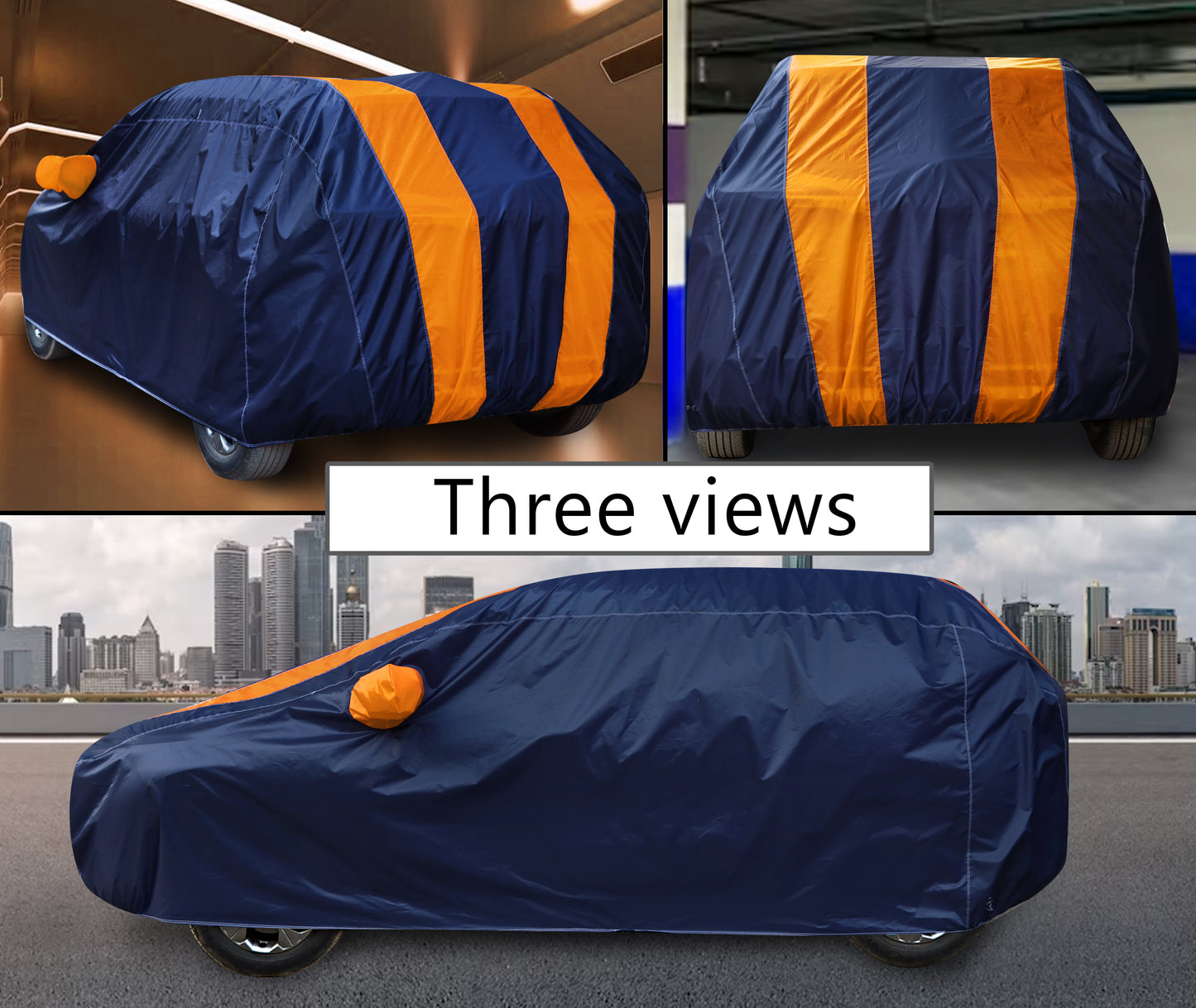 Taffeta Car Cover - Water-Resistant Navy Orange