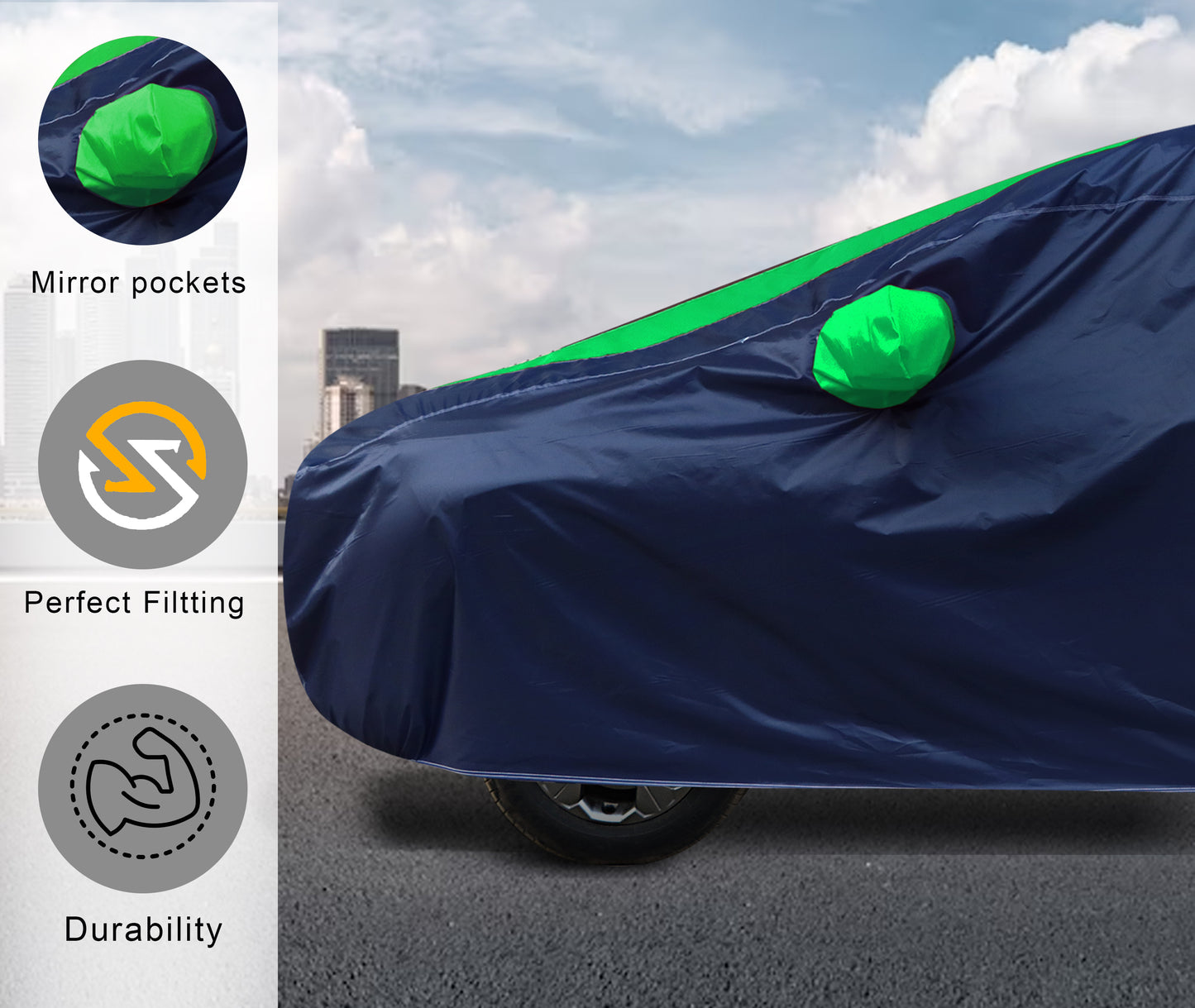 Taffeta Car Cover - Water-Resistant Navy Green