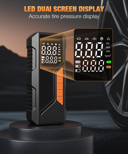150PSI Cordless Tyre Inflator for Car & Bike - Orange - (12 Month) Warranty