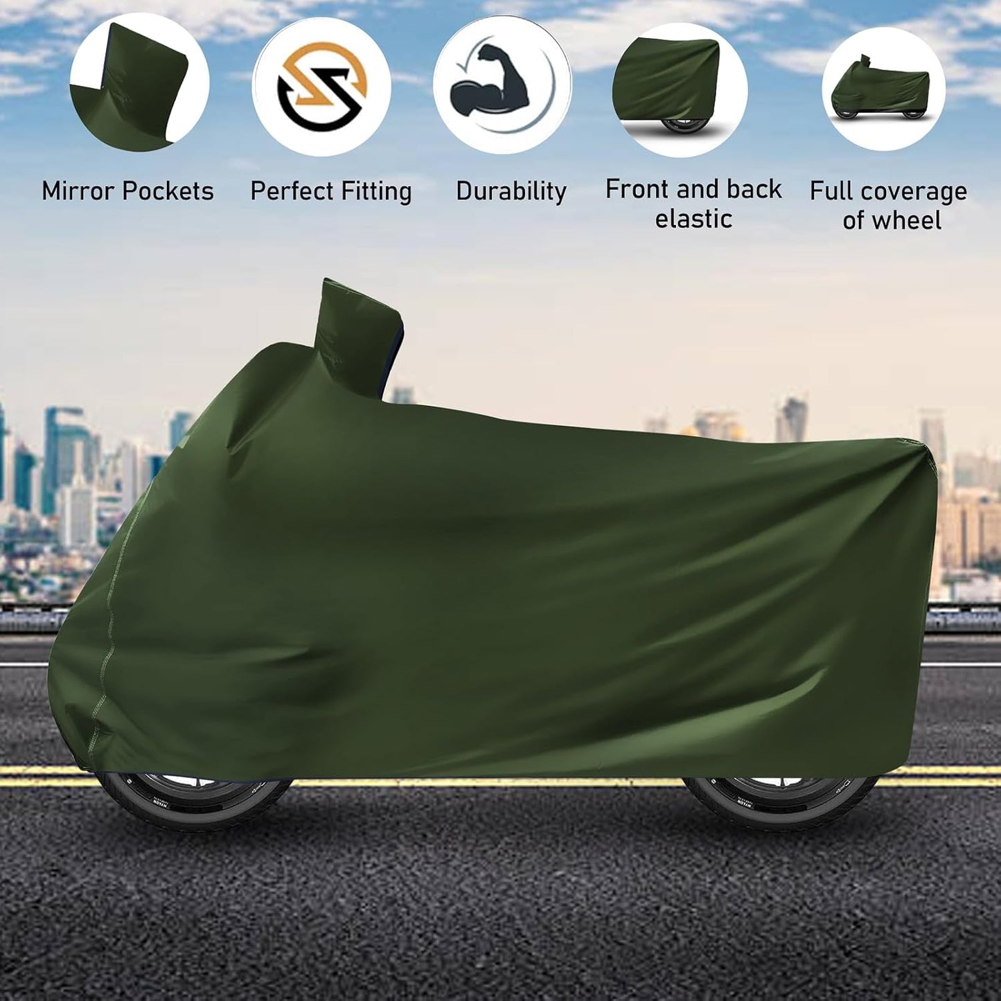 Waterproof Green Bike & Scooty Cover