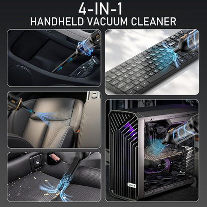4 in 1 Cordless Vacuum Cleaner for Car- High Suction Power - 28 min Run time- BLDC Motor