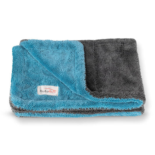 Auto Hub Heavy Microfiber Cloth for Car Cleaning and Detailing, Double Sided, Extra Thick Plush Microfiber Towel Lint-Free, 1200 GSM