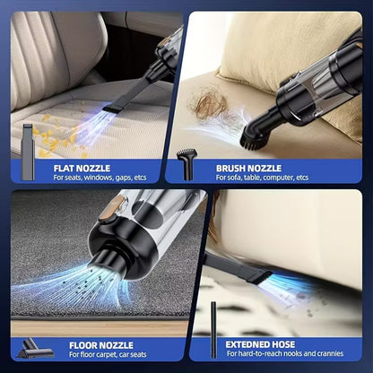 3 in 1 Car Vacuum Cleaner - High Power - 28 min Run time- BLDC Motor