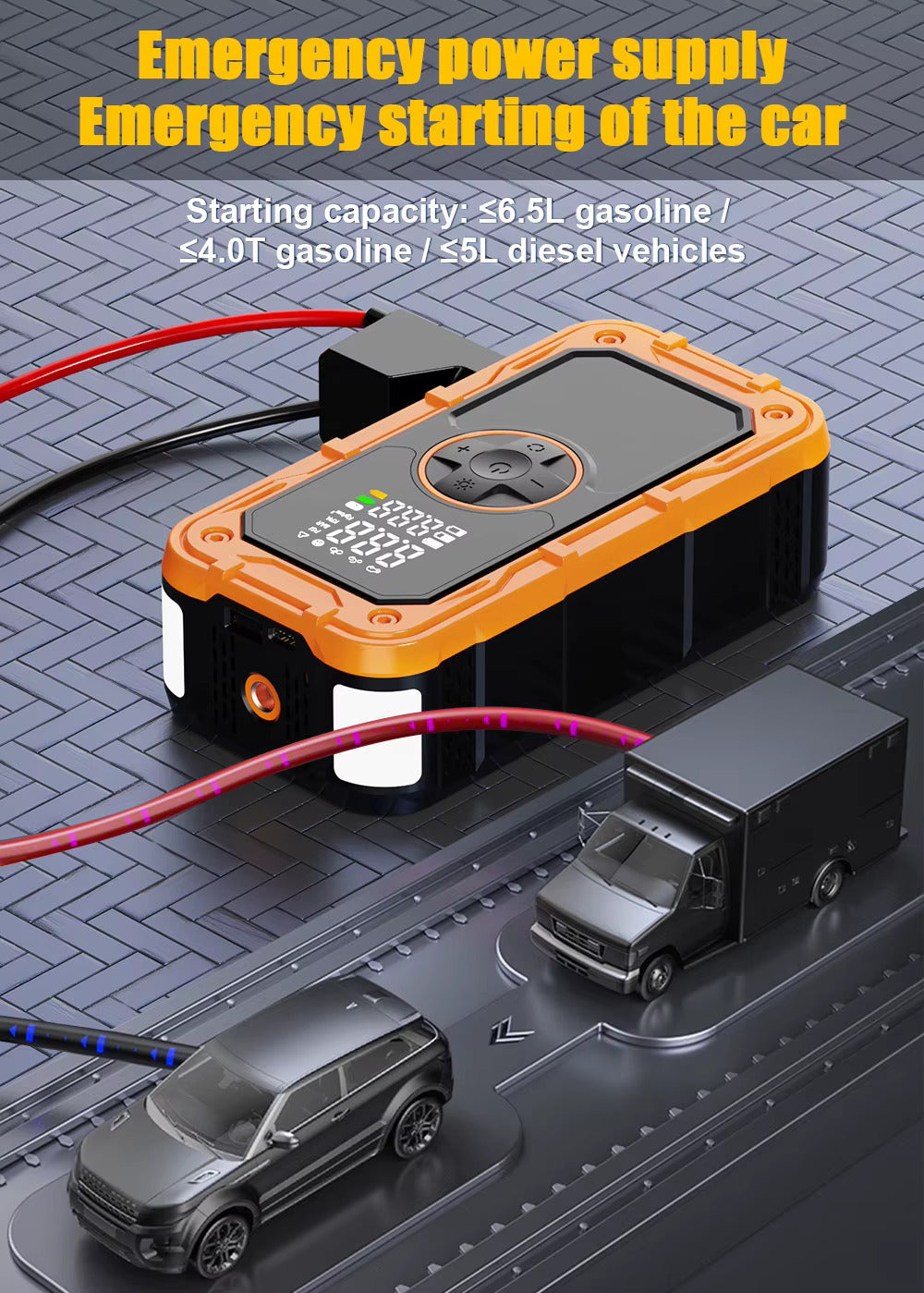 Jump Starter with Tire Inflator Emergency for Car & Bike