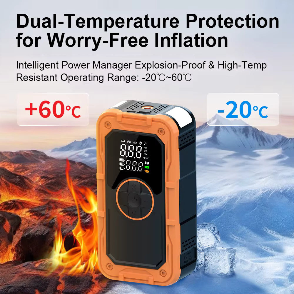 Jump Starter with Tire Inflator Emergency for Car & Bike