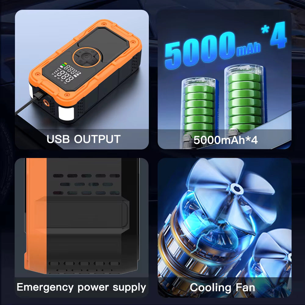 Jump Starter with Tire Inflator Emergency for Car & Bike