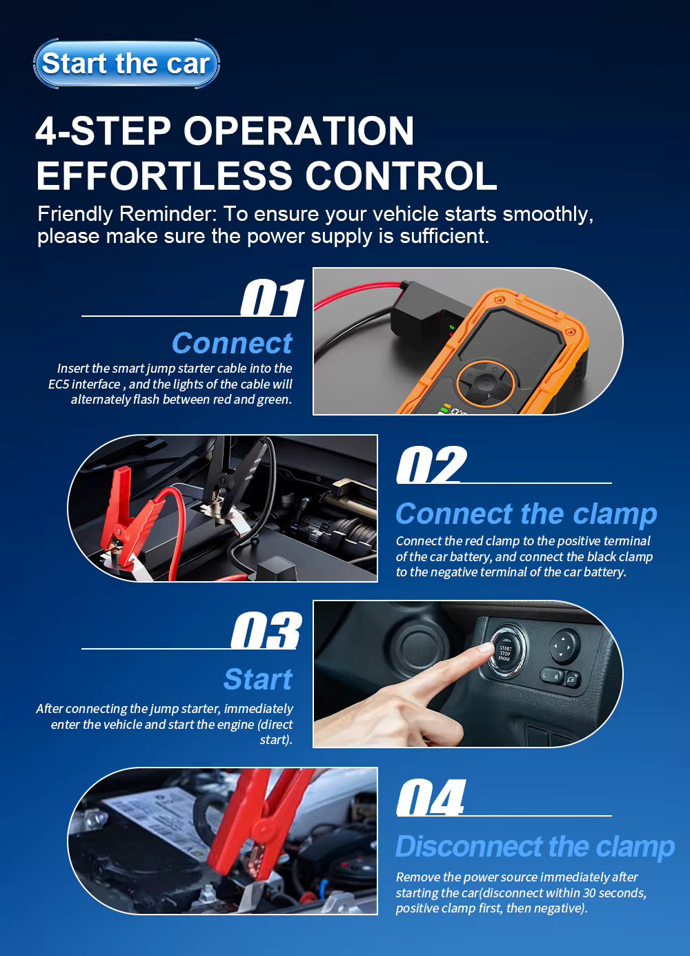 Jump Starter with Tire Inflator Emergency for Car & Bike