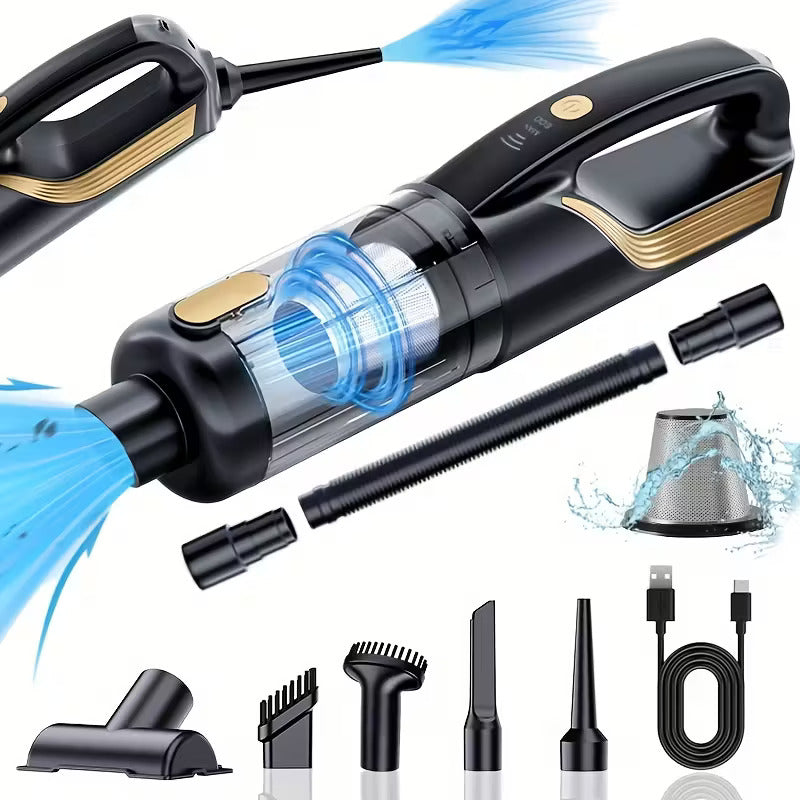 3 in 1 Car Vacuum Cleaner - High Power - 28 min Run time- BLDC Motor